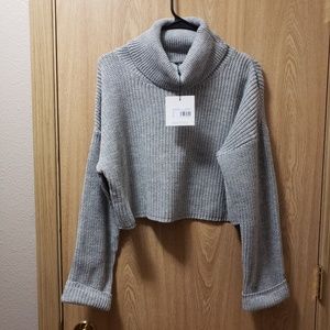 Missguided cropped long sleeve relaxed turtle neck